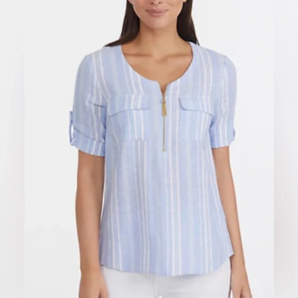 NWT Ellen Tracy Linen blend Top XL - Picture 13 of 13